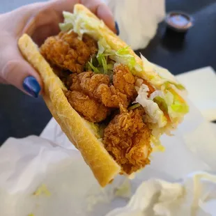Golden Fried Shrimp Po&apos;Boy