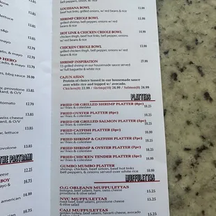 Updated Menu Photos, 7/30/2024