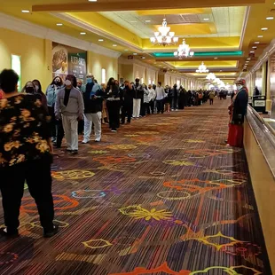 Fans waiting for the arena doors to open.