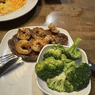 Cajun Ribeye Surf and Turf w/broccoli