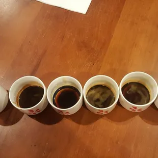 Changes in espresso at different times in the drip