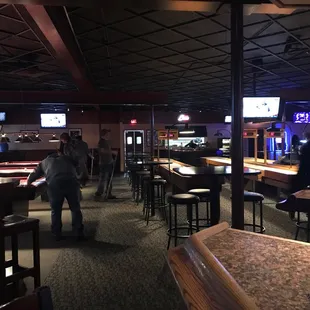 the bar and the televisions