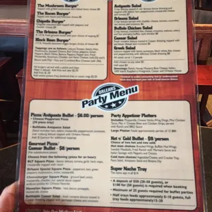 sushi and sashimi, menu