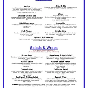 Appetizers and Salad And Wraps