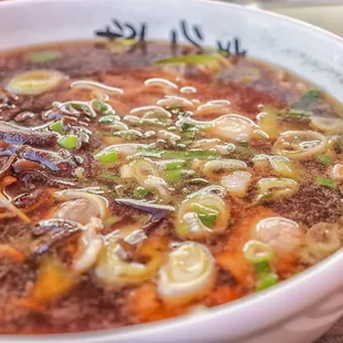 a closeup of a bowl of ramen