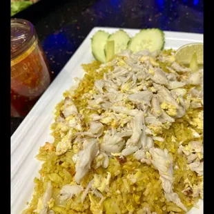 Curry fried rice crab