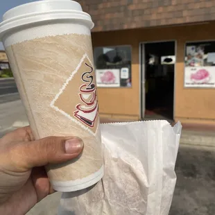 Large Drip &amp; Ham, Egg &amp; Cheese Croissant .