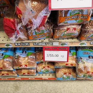 a variety of breads