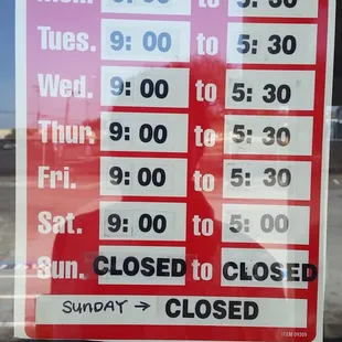 Store hours
