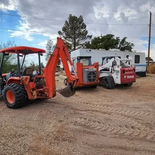 a tractor and a trailer
