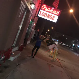 Out front of Orpha&apos;s (the oldest bar in downtown Tulsa!)