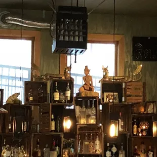 a bar with a lot of bottles