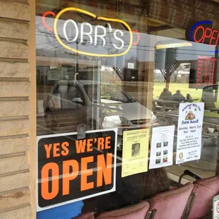 open sign in window