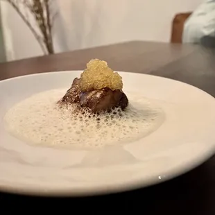 Amuse bouche- sunchoke w/ sage foam