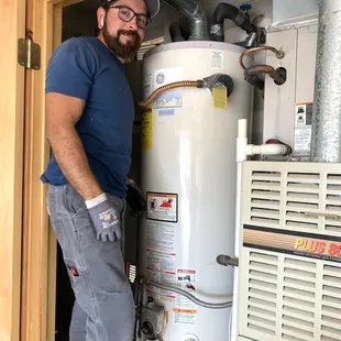 Rick servicing my hot water tank.