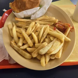 The fries covered over half my plate...and this was after I ate a handful.