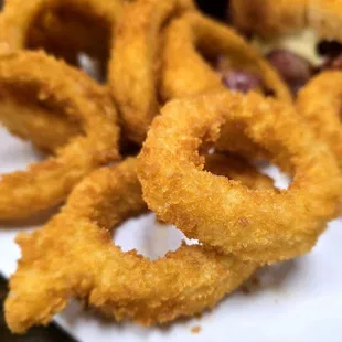 Crispy golden onion rings!