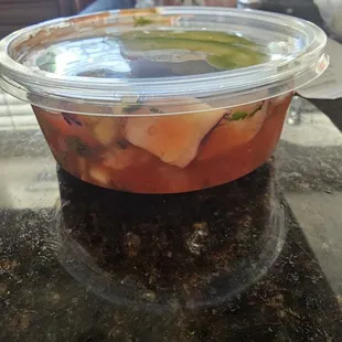 Shrimps  and octopus  tostatas