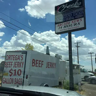 Carne seca stand. I believe the same owners as Ortega's Meat Market. $10/gallon bags of jerky.