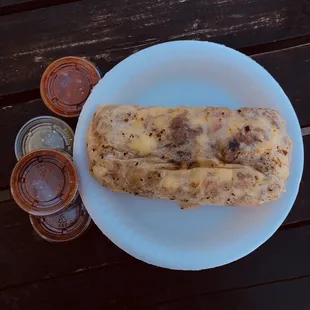 breakfast burrito with everything in it.