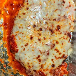 Pollo Parmigiana with spaghetti