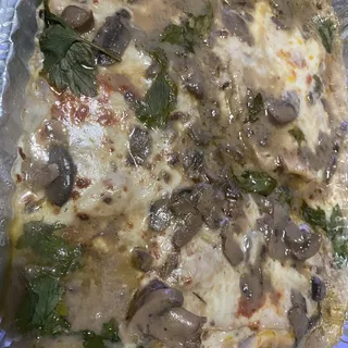 Pollo Marsala with spaghetti