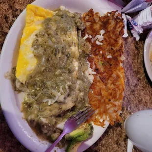 Green chili omelet
