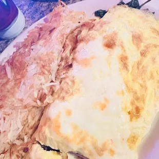 Spinach mushroom omelette