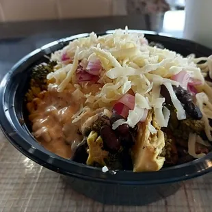 a bowl of food