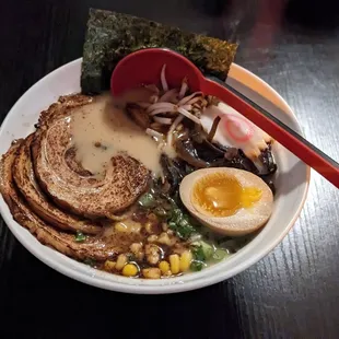 Chachu shoyu ramen. Bamboo shoots held.