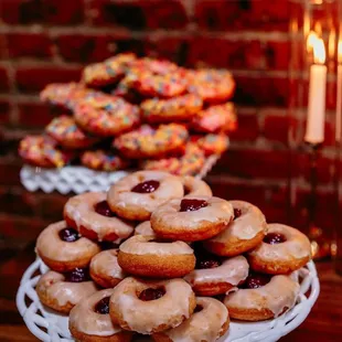 Raspberry Wedding Filled Donuts