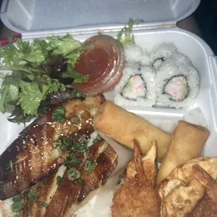 Combo Box #1 Tilapia with Panko Shrimps bomb,fish was a little salty but good.