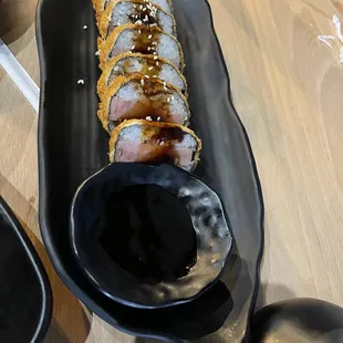a plate of sushi