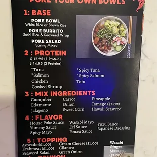 2022 Menu, Osaka Express Poke Hibachi, Lutz, N Tampa