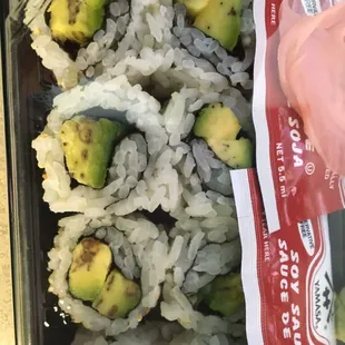 Ordered avocado rolls for lunch and this is what I got. Totally gross, never again!!