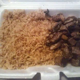 8 dollars or so for this "filet mignon". I hope the picture shows you that this is mainly shitty fried rice.