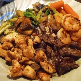 Steak and chicken hibachi