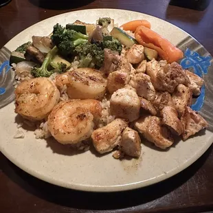 Lunch hibachi chicken and shrimp