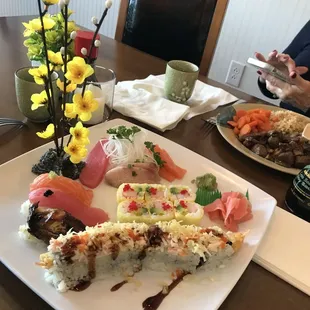 a plate of sushi