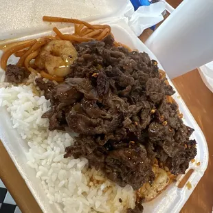 Beef &amp; Shrimp Plate