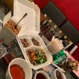 Filet Mignon, Fried Rice, house soup
