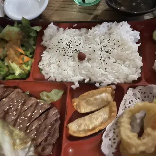 1. Beef Teriyaki and Tempura Combination Dinner