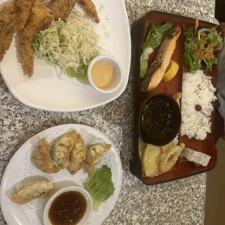 Salmon and Tempura Combo Lunch