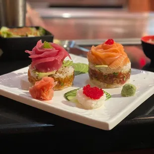 a variety of sushi on a plate