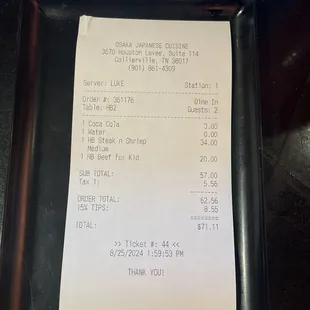 Talk about inflation! $71 for lunch. One adult one child. No alcohol.   Wow.