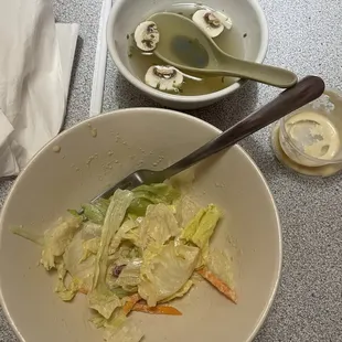 salad and soup