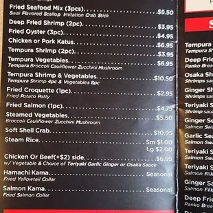 menu