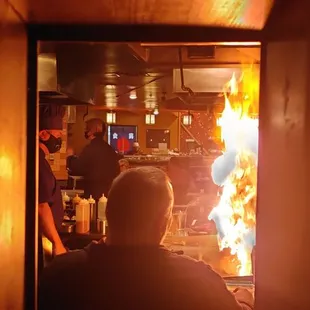 a fire in a restaurant