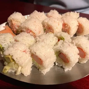 a plate of sushi