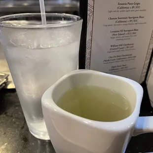 Green tea and water